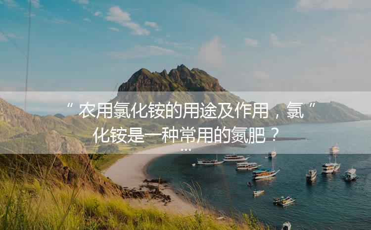 農用氯化銨的用途及作用，氯化銨是一種常用的氮肥？